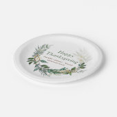 ハッピーサンクスギビング水彩秋葉リース ペーパープレート (アングル)