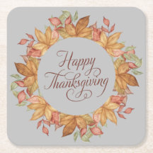 ハッピーサンクスギビング水彩紅葉