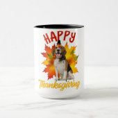 ハッピーサンクスギビング犬の恋人 マグカップ (中央)
