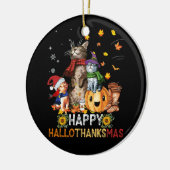 ハッピーサンクスギビング猫ハッピーハロサンクスマ セラミックオーナメント (左)