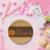 ハッピーサンクスギビング秋のカボチャ ペーパープレート (パーティー)