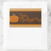 ハッピーサンクスギビング秋のカボチャ 長方形シール (バッグ)