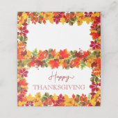 ハッピーサンクスギビング秋のディナーパーティー プレイスカード (外部開封)