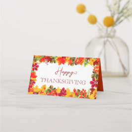 ハッピーサンクスギビング秋のディナーパーティー プレイスカード