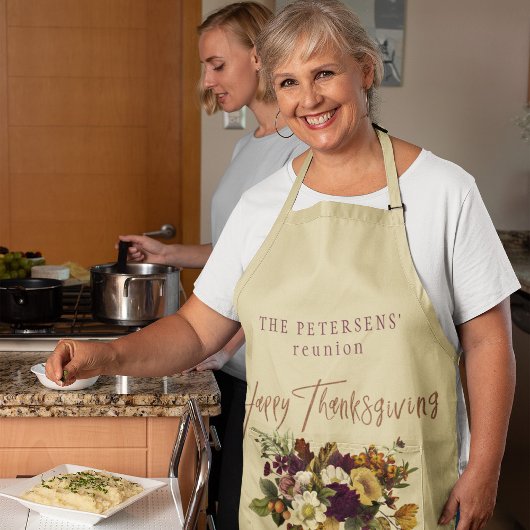 ハッピーサンクスギビング秋のフローラの姓 エプロン