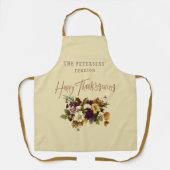 ハッピーサンクスギビング秋のフローラの姓 エプロン (正面)