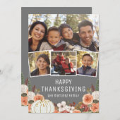 ハッピーサンクスギビング秋のフローラフォトカード シーズンカード (正面/裏面)