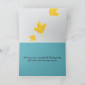 ハッピーサンクスギビング秋の木々の紅葉 カード (内部)