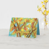 ハッピーサンクスギビング秋の木々の紅葉 カード (黄色い花)