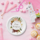 ハッピーサンクスギビング秋の花束パーソナライズされた ペーパープレート (パーティー)