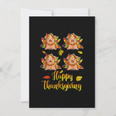 ハッピーサンクスギビング秋ターキーウィズピッグ 招待状 (正面)