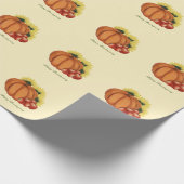 ハッピーサンクスギビング秋ハーベストカボチャ ラッピングペーパー (角)