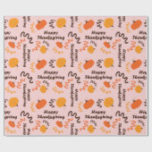 ハッピーサンクスギビング秋ハーベストカボプキンシームレス ラッピングペーパー (フラット)