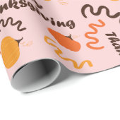 ハッピーサンクスギビング秋ハーベストカボプキンシームレス ラッピングペーパー (ロールコーナー)