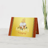 ハッピーサンクスギビング秋フローラパンプキンイエロー カード (正面)