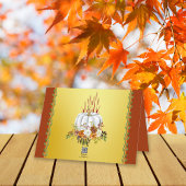 ハッピーサンクスギビング秋フローラパンプキンイエロー カード