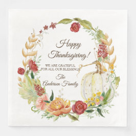 ハッピーサンクスギビング秋ホワイトカボチャフローラアート