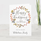 ハッピーサンクスギビング秋リースニューホームムービング 案内状 (正面)