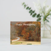 ハッピーサンクスギビング秋写真秋樹鹿 シーズンポストカード (スタンド正面)