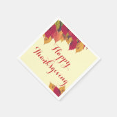 ハッピーサンクスギビング秋秋の季節葉の スタンダードカクテルナプキン (角)