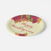 ハッピーサンクスギビング秋秋の季節葉の ペーパープレート (アングル)