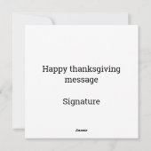 ハッピーサンクスギビング秋秋の折り畳みホリデーカード シーズンカード (裏面)