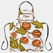 ハッピーサンクスギビング秋秋カボチャつる植物 エプロン (正面)