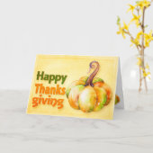 ハッピーサンクスギビング秋秋カボチャ カード (黄色い花)