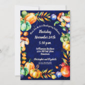 ハッピーサンクスギビング秋秋ハーベストお祝い 招待状 (正面)