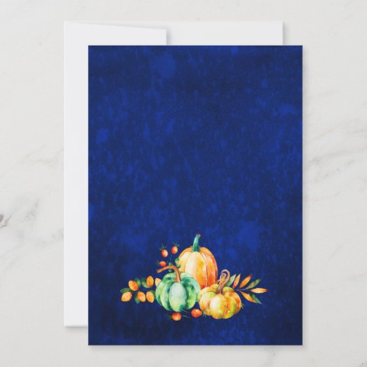 ハッピーサンクスギビング秋秋ハーベストお祝い 招待状 (裏面)