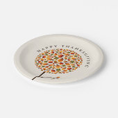 ハッピーサンクスギビング秋秋ラウンドツポップ・アートのリー ペーパープレート (アングル)