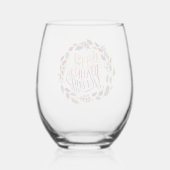 ハッピーサンクスギビング秋紅葉リース ステムなしワイングラス (裏面)