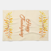 ハッピーサンクスギビング秋縁どの葉カスタム キッチンタオル (横)