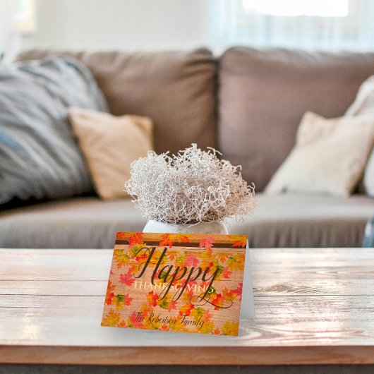 ハッピーサンクスギビング秋葉メープルズオンバーンウッド カード