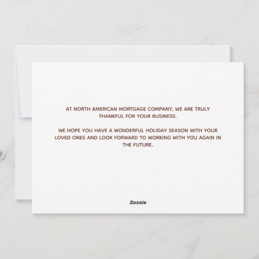 ハッピーサンクスギビング紅葉カスタムビジネス シーズンカード (裏面)