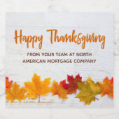 ハッピーサンクスギビング紅葉カスタムビジネス スパークリングワインラベル (シングルラベル)