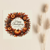 ハッピーサンクスギビング紅葉リース会社 シーズンカード