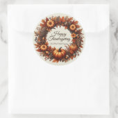 ハッピーサンクスギビング紅葉リース会社 ラウンドシール (バッグ)