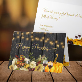 ハッピーサンクスギビング素朴な収穫サンクスギビング シーズンカード