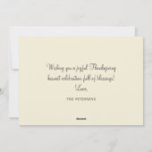 ハッピーサンクスギビング素朴な納屋の木サンクスギビング シーズンカード (裏面)