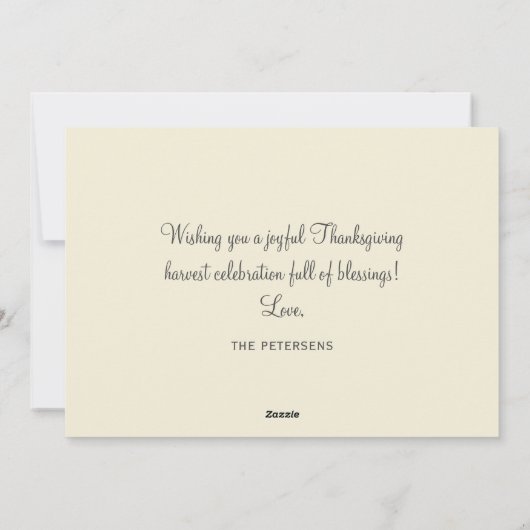 ハッピーサンクスギビング素朴な納屋の木サンクスギビング シーズンカード (裏面)