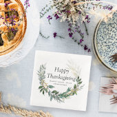 ハッピーサンクスギビング素朴カントリーリーフリース スタンダードカクテルナプキン