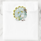 ハッピーサンクスギビング美しい七面鳥カード2 ラウンドシール (バッグ)