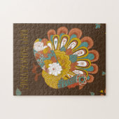 ハッピーサンクスギビング美しい七面鳥カード ジグソーパズル (横)