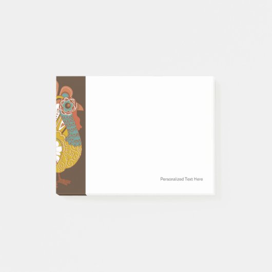 ハッピーサンクスギビング美しい七面鳥カード ポストイット (正面)