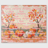 ハッピーサンクスギビング美人気があるしい秋 ラッピングペーパー (フラット)