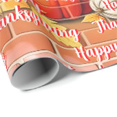 ハッピーサンクスギビング美人気があるしい秋 ラッピングペーパー (ロールコーナー)