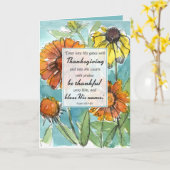 ハッピーサンクスギビング聖なる書物、 経典詩篇秋花 カード (黄色い花)