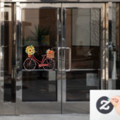 ハッピーサンクスギビング自転車 ウィンドウサイン (オフィスドア)