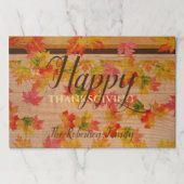 ハッピーサンクスギビング葉メープル紙ランチョンマット ペーパーパッド (正面)